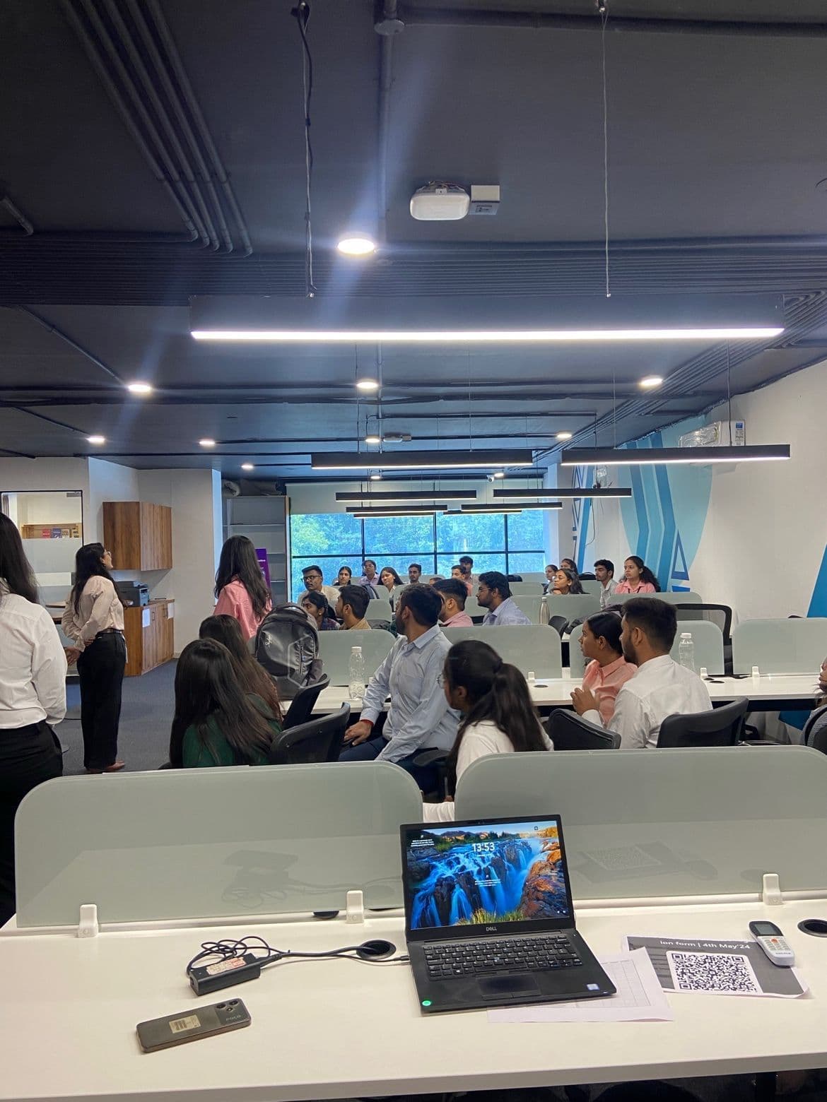 Team onboarding session at the Techdome engineering floor
