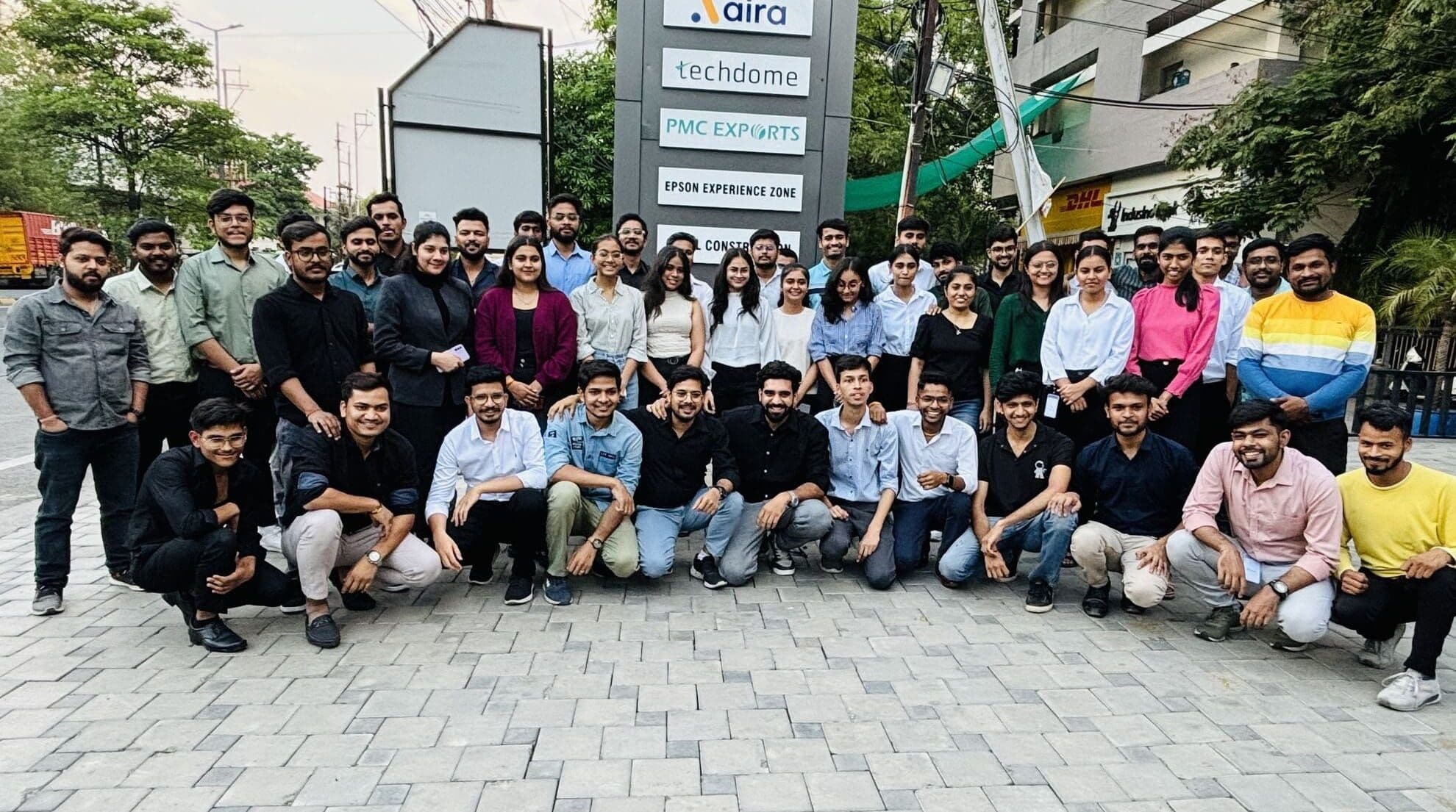 Techdome engineers together at a company gathering