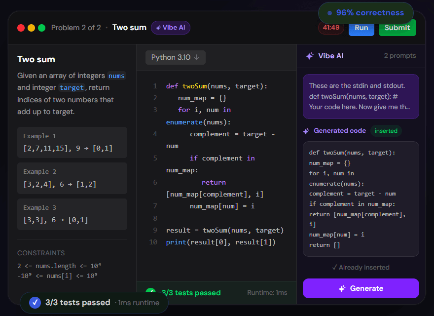 JustInterview.ai, an adaptive coding interview